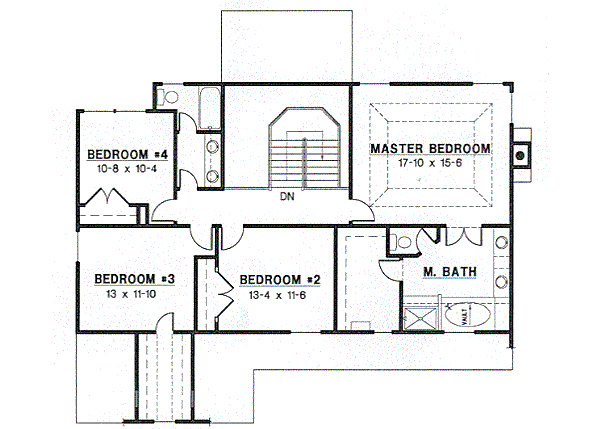 Traditional Style House Plan - 4 Beds 2.5 Baths 2477 Sq/Ft Plan #67-512 ...