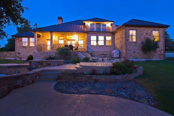 Exterior - Rear Elevation for European House Plan #80-192 - 3 bed, 3.5 bath