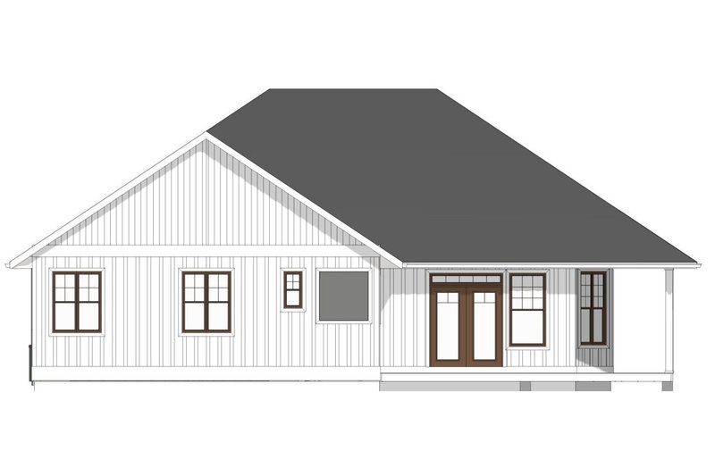 House Plan Design - Exterior - Rear Elevation for Craftsman House Plan #126-182 - 3 bed, 2 bath