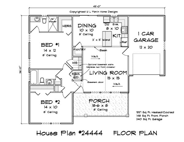 Cottage Floor Plan - Main Floor Plan #513-2261