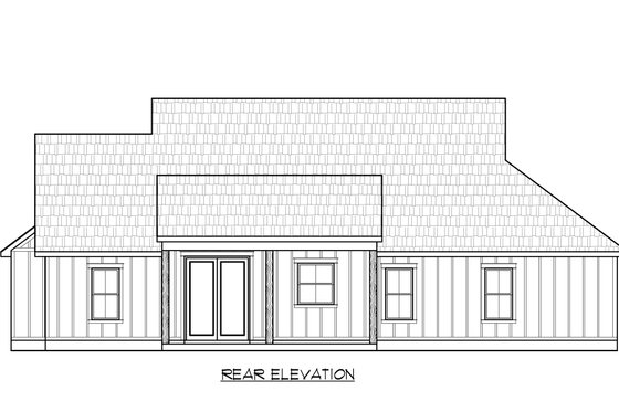 Exterior - Rear Elevation for Farmhouse House Plan #1074-57 - 3 bed, 2 bath