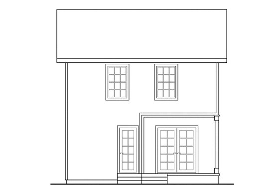 Exterior - Rear Elevation for Farmhouse House Plan #124-310 - 3 bed, 2.5 bath