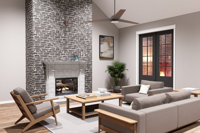 Home Plan - Interior - Family Room for Farmhouse House Plan #932-1317 - 3 bed, 2.5 bath