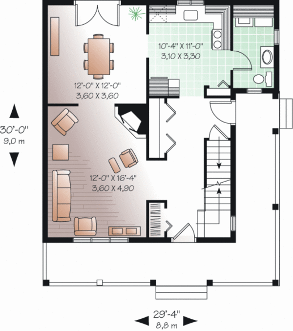 House Plan Design - Country Floor Plan - Main Floor Plan #23-2239