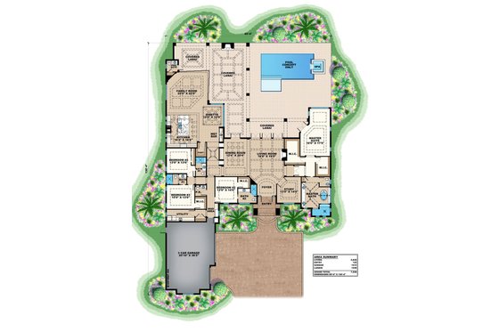 Floor Plan - Main Floor for European House Plan #27-494 - 4 bed, 5.5 bath
