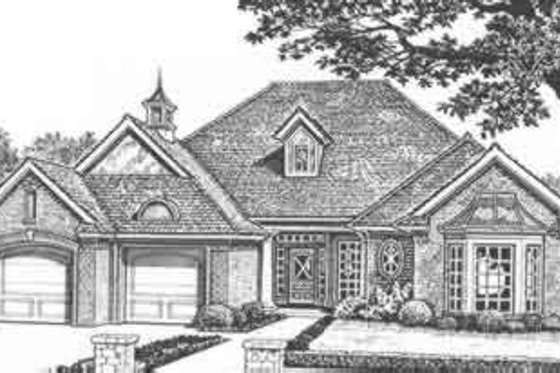 Exterior - Front Elevation for European House Plan #310-429 - 3 bed, 2 bath