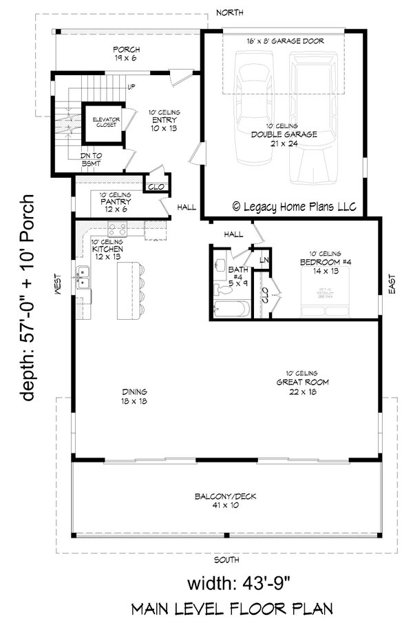 House Blueprint - Contemporary Floor Plan - Main Floor Plan #932-1401