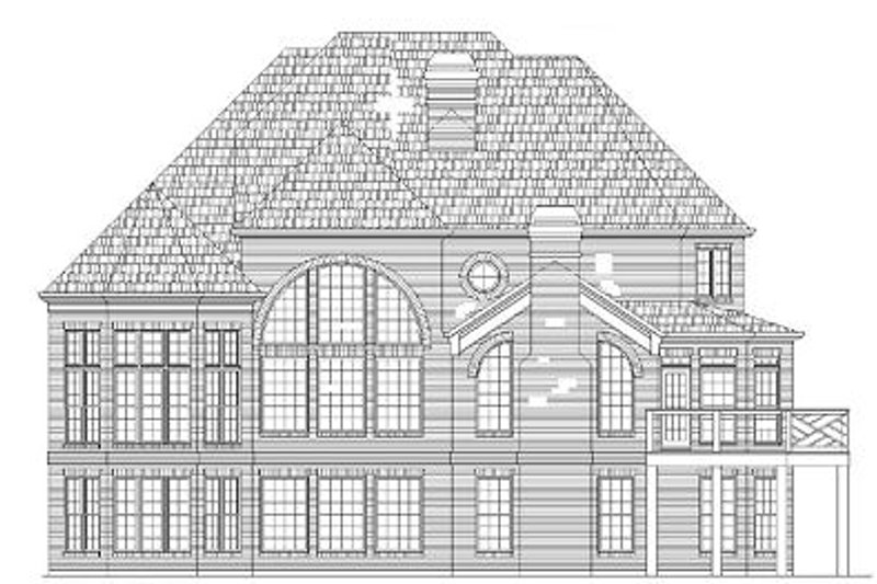 Home Plan - Exterior - Rear Elevation for European House Plan #119-297 - 4 bed, 4 bath