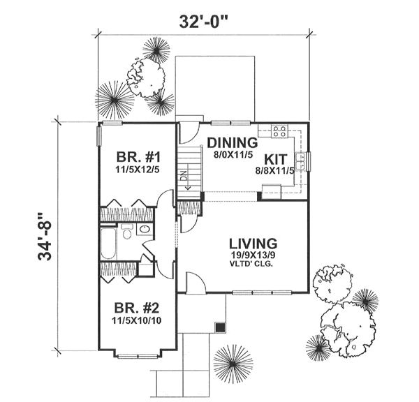 Cottage Floor Plan - Main Floor Plan #50-123