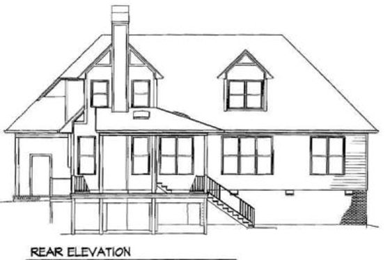 Exterior - Rear Elevation for Traditional House Plan #41-145 - 3 bed, 2.5 bath