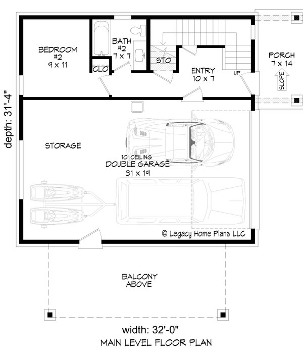 Contemporary Floor Plan - Main Floor Plan #932-705