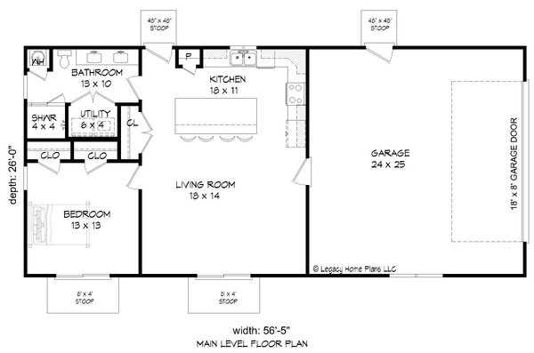 House Blueprint - Country Floor Plan - Main Floor Plan #932-609