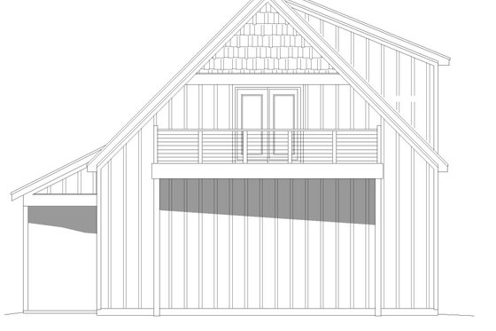 Exterior - Rear Elevation for Southern House Plan #932-848 - 1 bed, 1.5 bath