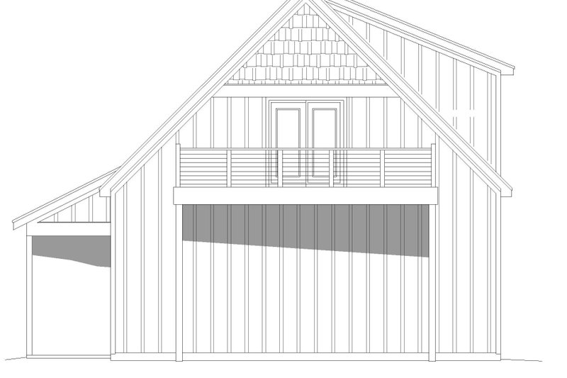 House Blueprint - Exterior - Rear Elevation for Southern House Plan #932-848 - 1 bed, 1.5 bath