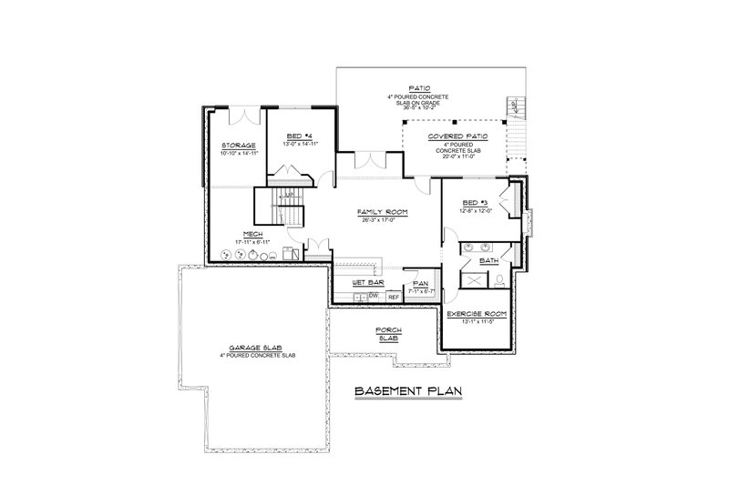 House Design - Floor Plan - Lower Floor for Barndominium House Plan #1064-281 - 2 bed, 2 bath
