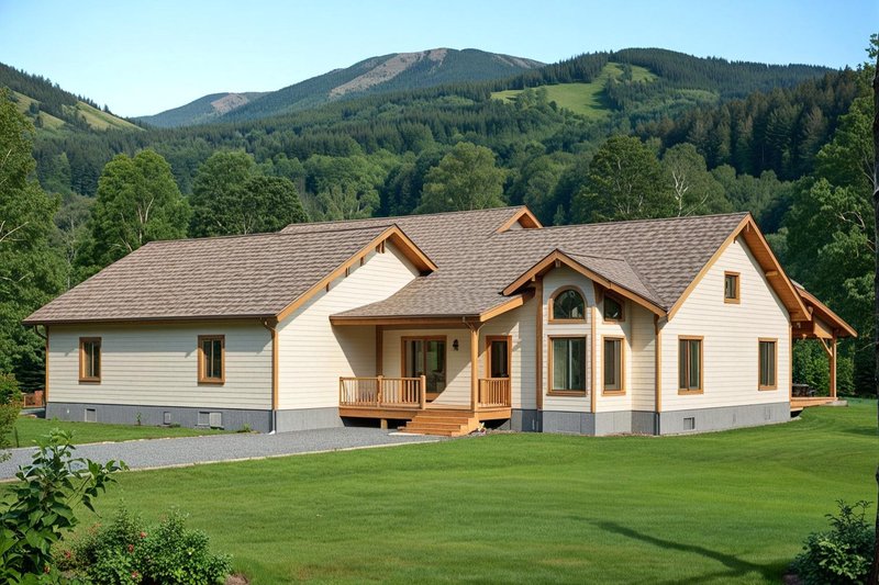 House Blueprint - Ranch Exterior - Front Elevation Plan #117-815