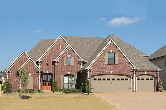 Front View - 3500 square foot european home
