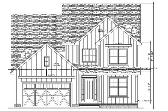 Exterior - Front Elevation 4 for Modern House Plan #20-2487 - 4 bed, 3.5 bath