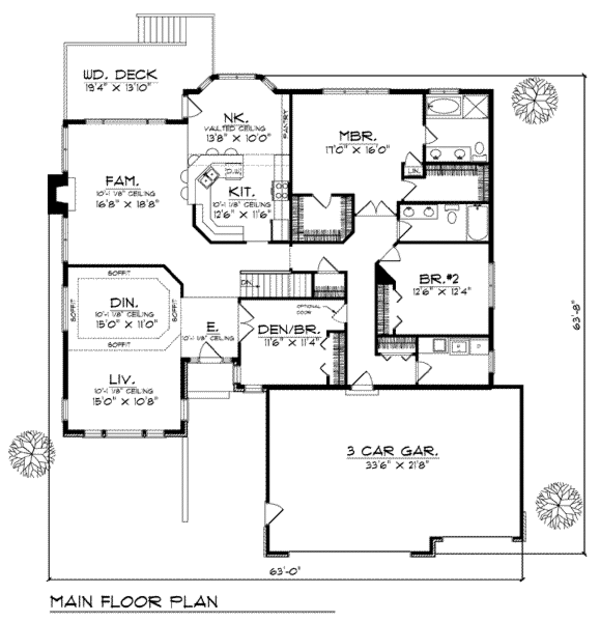 Home Plan - European Floor Plan - Main Floor Plan #70-763