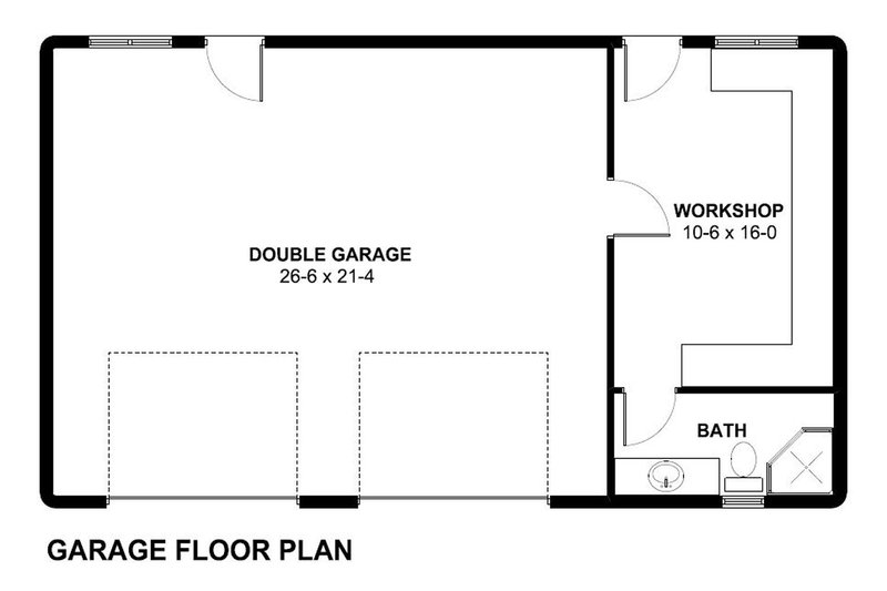 House Blueprint - Floor Plan - Main Floor for Adobe / Southwestern House Plan #126-286, 1 bath