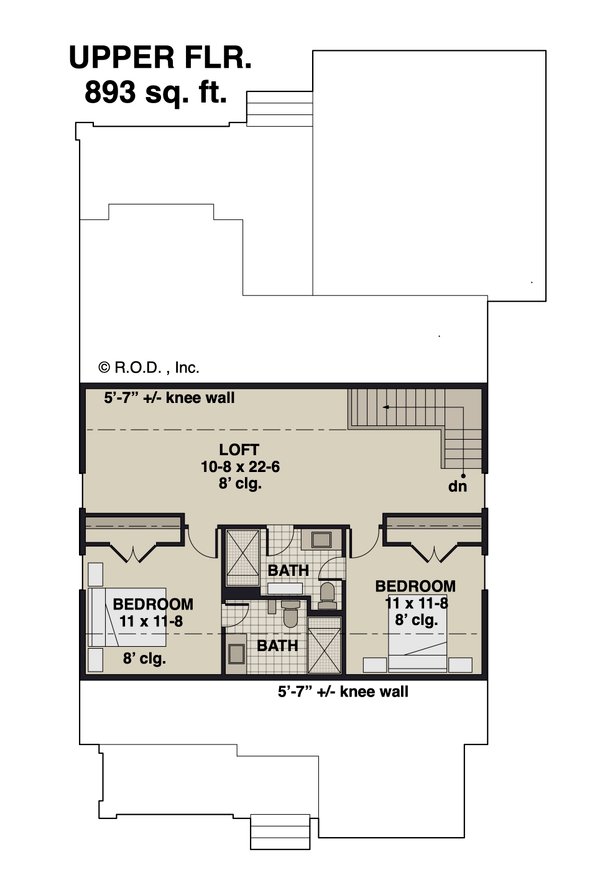 Home Plan - Farmhouse Floor Plan - Upper Floor Plan #51-1259