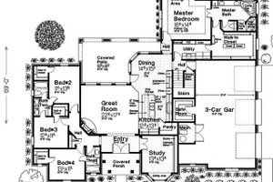 Floor Plan - Main Floor for European House Plan #310-1279 - 4 bed, 3 bath