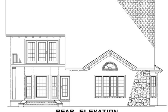 Exterior - Rear Elevation for Traditional House Plan #17-3268 - 3 bed, 2.5 bath