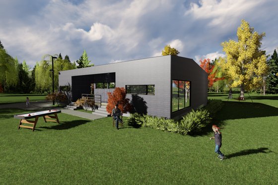 Exterior - Front Elevation for Modern House Plan #549-24 - 2 bed, 2 bath