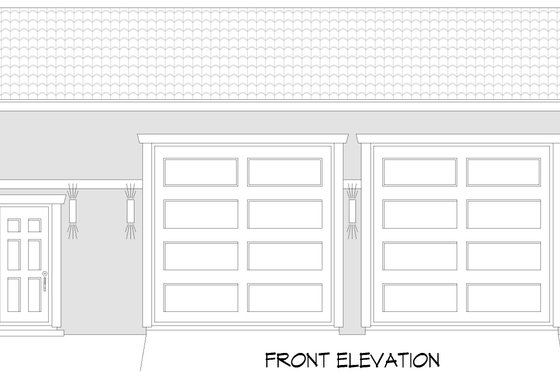Exterior - Front Elevation 3 for Adobe / Southwestern House Plan #932-1221, 0 bath