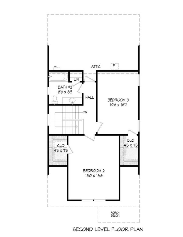 Bungalow Floor Plan - Upper Floor Plan #932-6