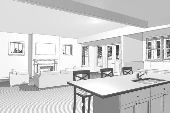 Interior - Family Room for Craftsman House Plan #461-40 - 6 bed, 5 bath