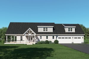 House Blueprint - Country Exterior - Front Elevation Plan #932-1387