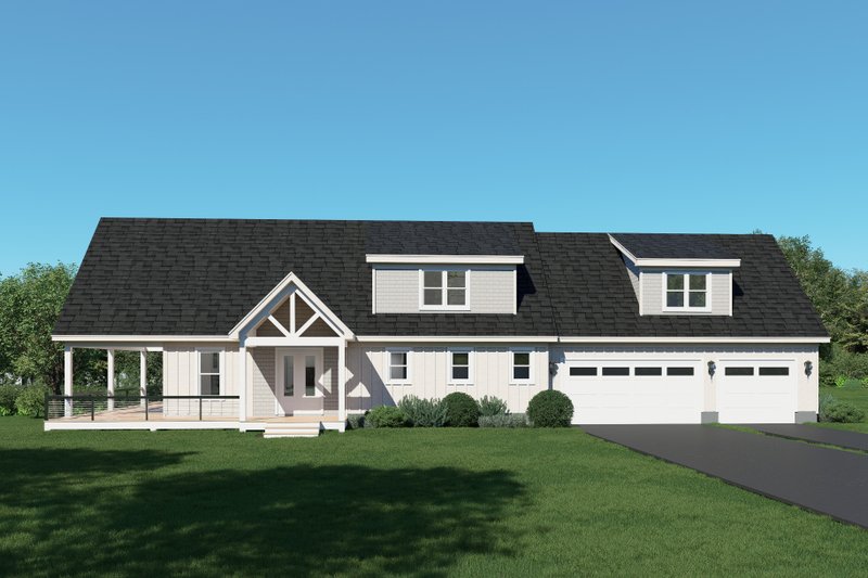 House Blueprint - Country Exterior - Front Elevation Plan #932-1387