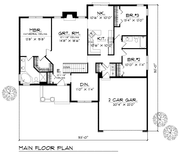 Dream House Plan - Traditional Floor Plan - Main Floor Plan #70-160