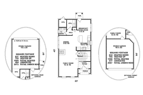 Floor Plan - Main Floor for European House Plan #81-155 - 3 bed, 2.5 bath