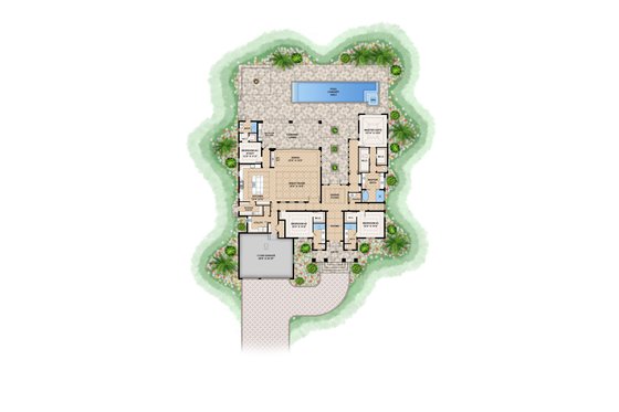 Floor Plan - Main Floor for European House Plan #1083-5 - 4 bed, 4.5 bath