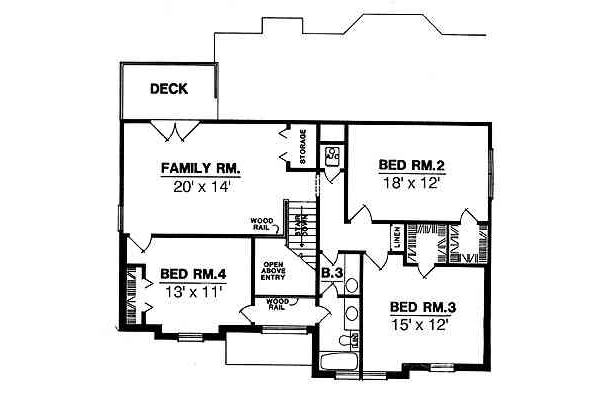 Traditional Floor Plan - Upper Floor Plan #40-216
