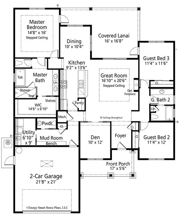 Architectural House Design - Craftsman Floor Plan - Main Floor Plan #938-100