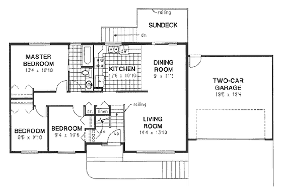 Floor Plan - Main Floor for Traditional House Plan #18-9066 - 3 bed, 1 bath