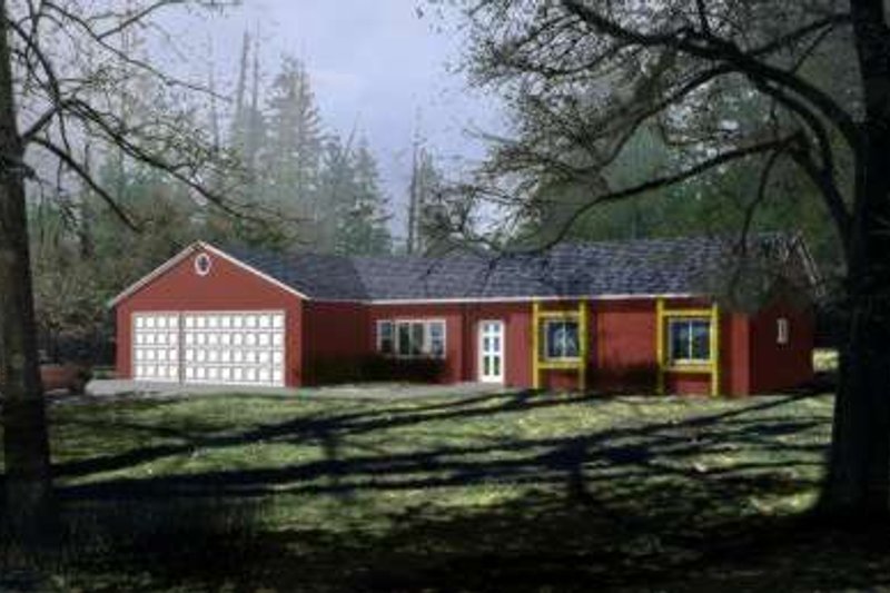 Architectural House Design - Ranch Exterior - Front Elevation Plan #1-407