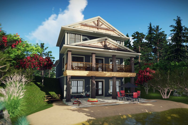 Home Plan - Craftsman Exterior - Rear Elevation Plan #70-1492
