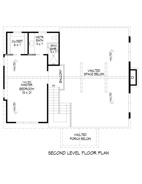 Country Floor Plan - Upper Floor Plan #932-54