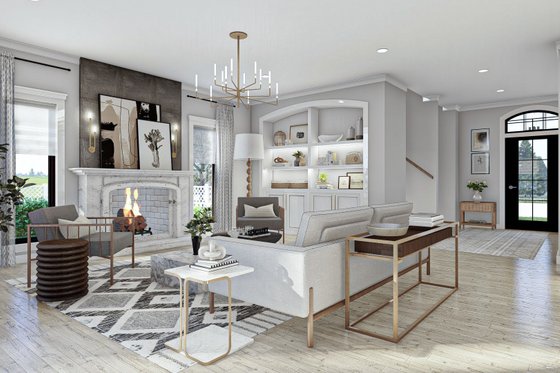 Interior - Family Room 1 for European House Plan #455-177 - 3 bed, 2.5 bath