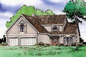 Country Exterior - Front Elevation Plan #405-192