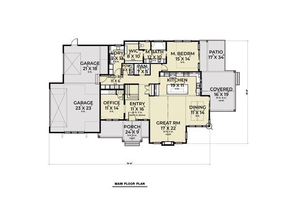 House Plan Design - Farmhouse Floor Plan - Main Floor Plan #1070-113