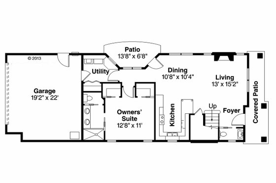 Floor Plan - Main Floor for Cottage House Plan #124-909 - 3 bed, 2.5 bath