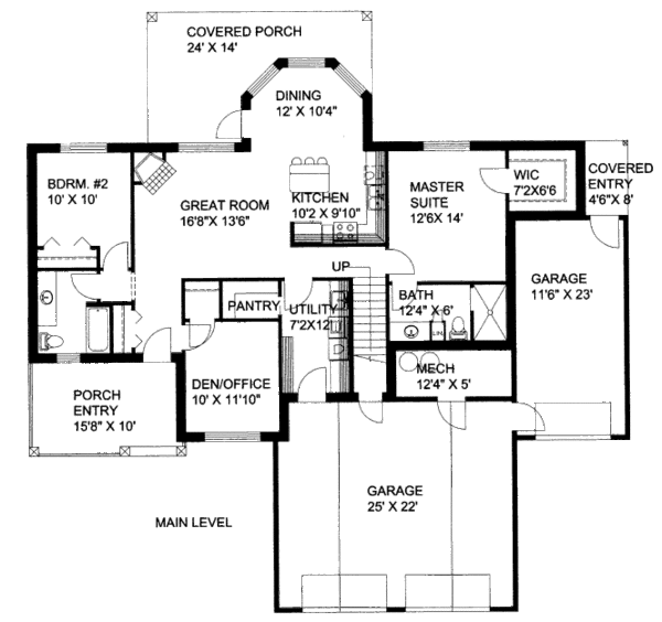 Bungalow Floor Plan - Main Floor Plan #117-627