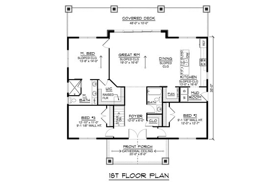 Floor Plan - Other Floor 1 for Modern House Plan #1064-317 - 3 bed, 2 bath