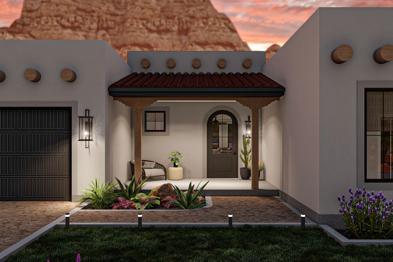 Home Plan - Exterior - Covered Porch for Mediterranean House Plan #455-566 - 4 bed, 3.5 bath
