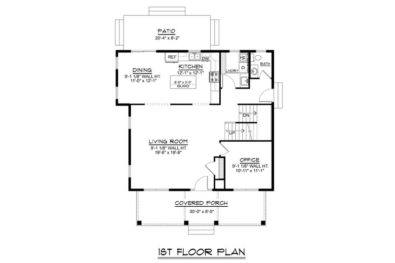 House Blueprint - Floor Plan - Main Floor for Farmhouse House Plan #1064-411 - 4 bed, 2.5 bath